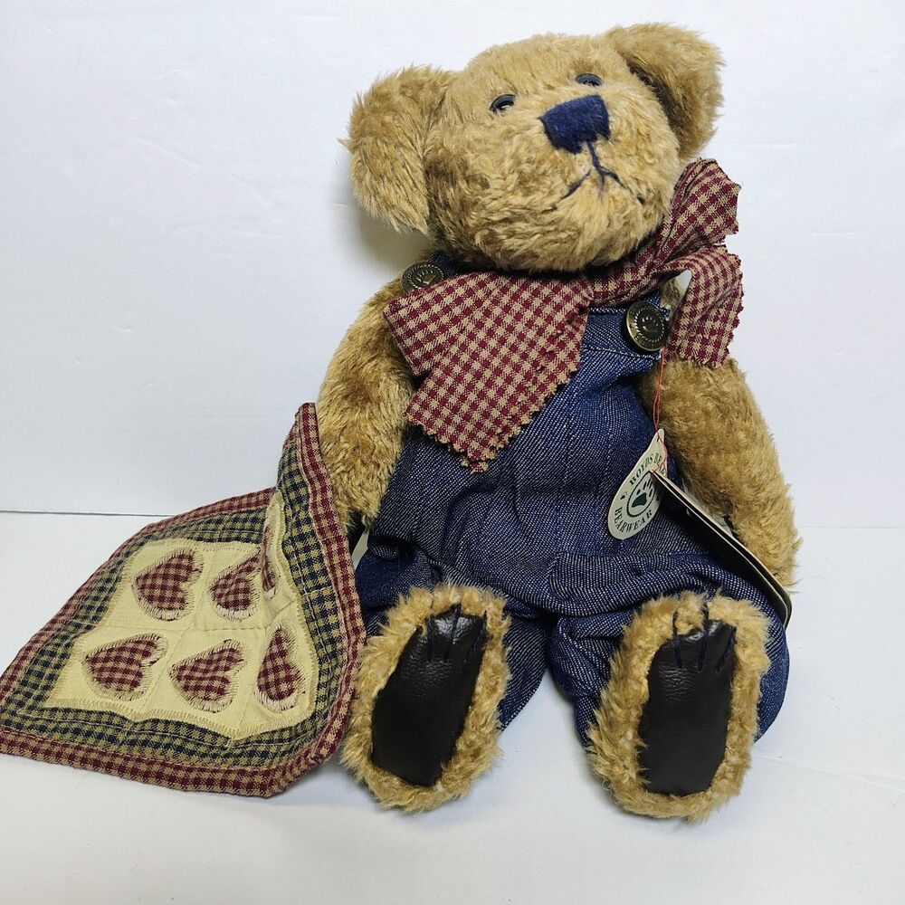 RETIRED!  Boyds Bears 1998 Delbert Quignapple-Boyd With Quilt